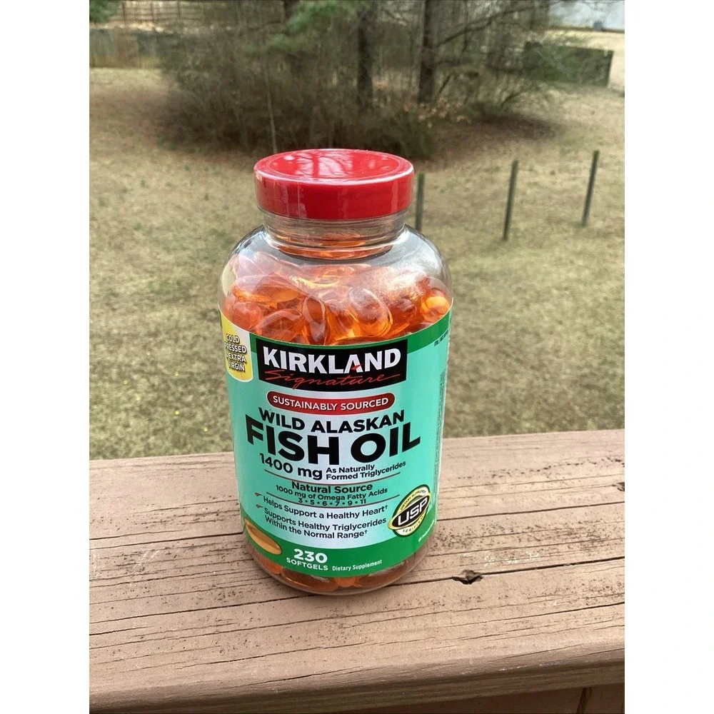 Kirkland signature wild alaskan fish oil 1400 mg 230 soft gel Exp 09/2027 Sealed